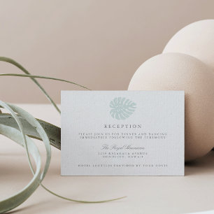 Vintage Tropics Wedding Reception Card