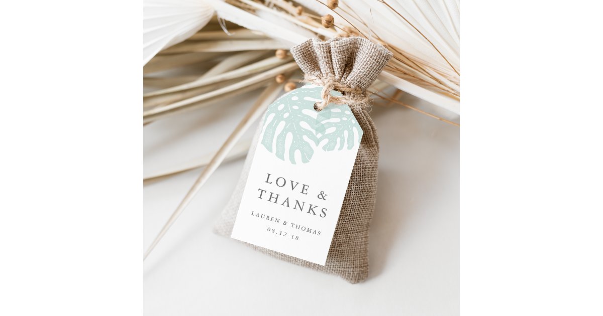 Vintage Tropics Wedding Thank You Favor Gift Tags | Zazzle