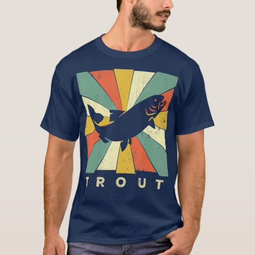 Vintage Trout Fish Lover Retro Style Animal T_Shirt