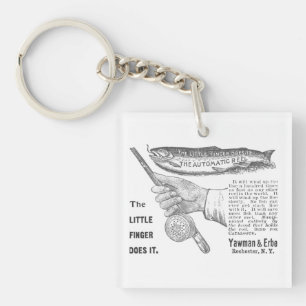 Vintage Trout Fishing Ad Circa 1890's Keychain