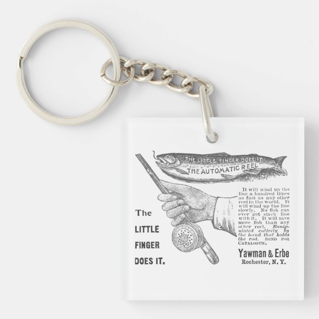 Vintage Trout Fishing Ad Circa 1890's   Keychain (Front)