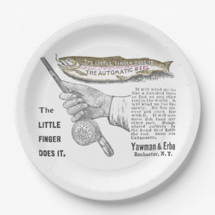Vintage Trout Fishing Ad Circa 1890's Paper Plates
