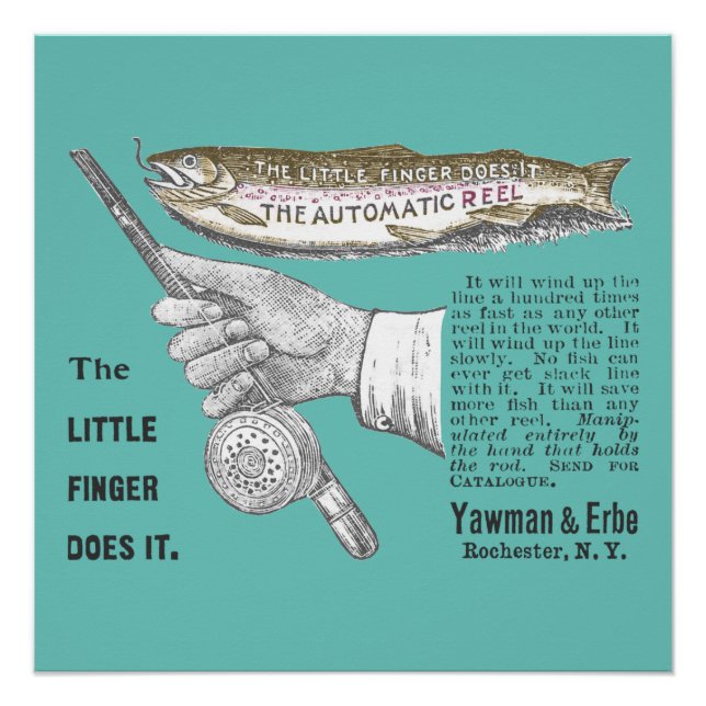 Vintage Trout Fishing Ad Circa 1890's      Poster (Front)