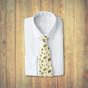 Vintage Trout Flies Fly Fishing Theme Pattern    Neck Tie