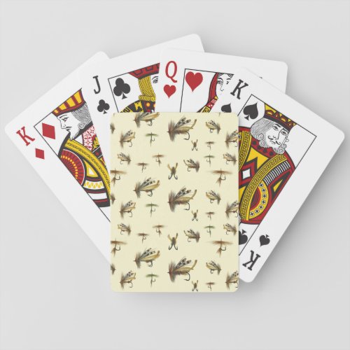 Vintage Trout Flies Fly Fishing Theme Pattern   Playing Cards
