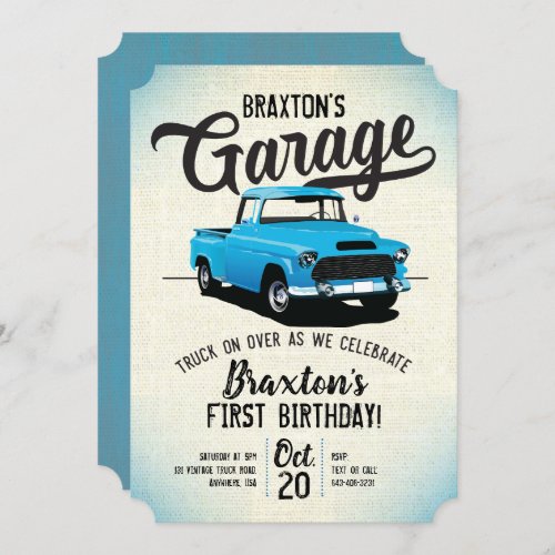 Vintage Truck Birthday Party Invitation