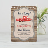 Vintage Truck Boy Baby Shower Invitation (Standing Front)
