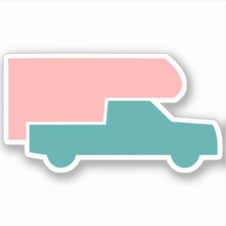 Vintage Truck Camper - Fun Colors Sticker
