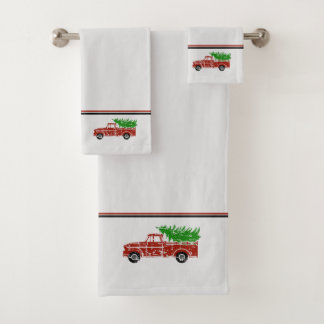Vintage truck Christmas Towel Set