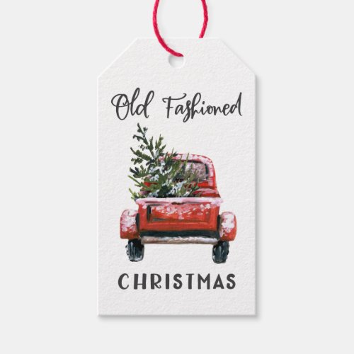 Vintage Truck Christmas Tree Gift Tags