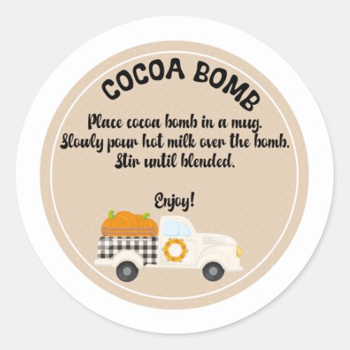 VINTAGE TRUCK FALL Cocoa bomb cocoa bomb label