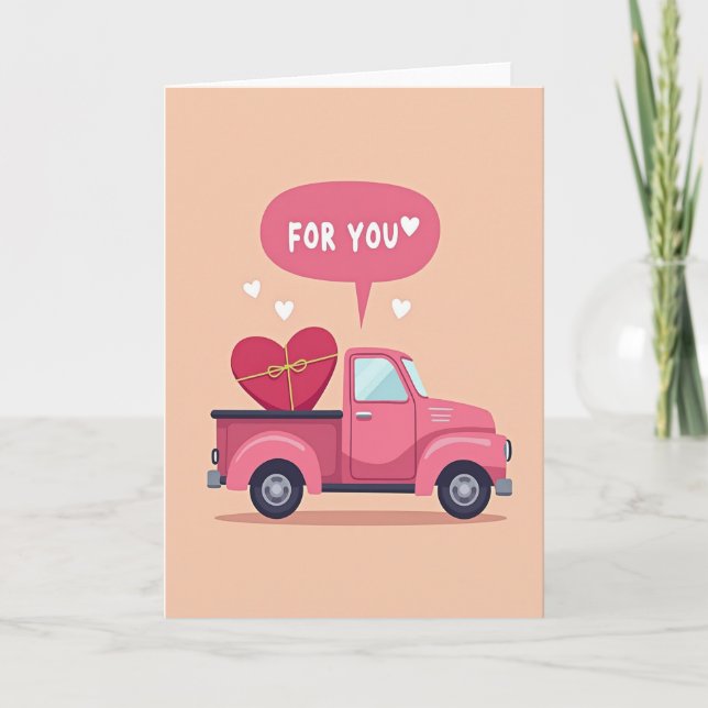 Vintage Truck For You Card (Front)