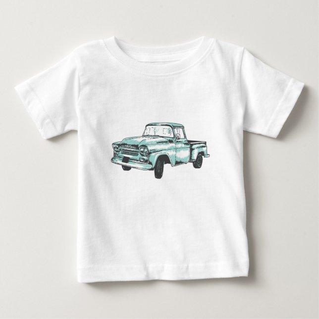 Vintage Truck Illustration Baby T-Shirt (Front)