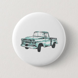 Vintage Truck Illustration Button