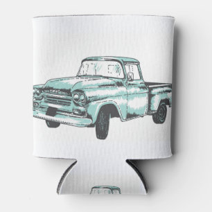 Vintage Truck Illustration Can Cooler