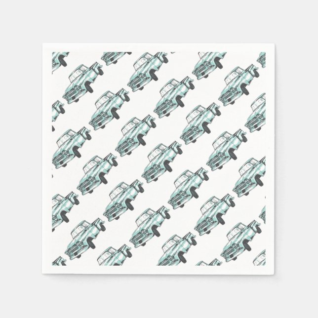 Vintage Truck Illustration Napkins (Front)