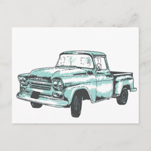 Vintage Truck Illustration Postcard