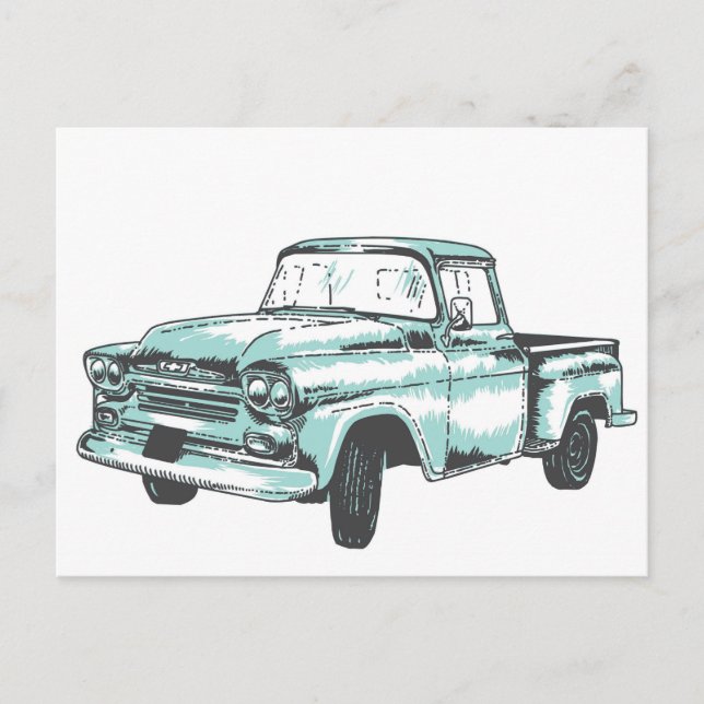 Vintage Truck Illustration Postcard (Front)