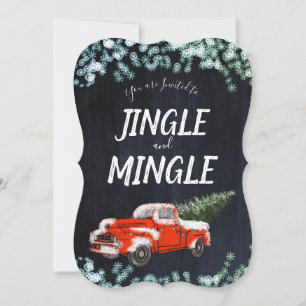 Vintage Truck Jingle Mingle Christmas Party Invitation