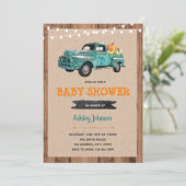 Vintage truck pumpkin theme party invitation (Standing Front)