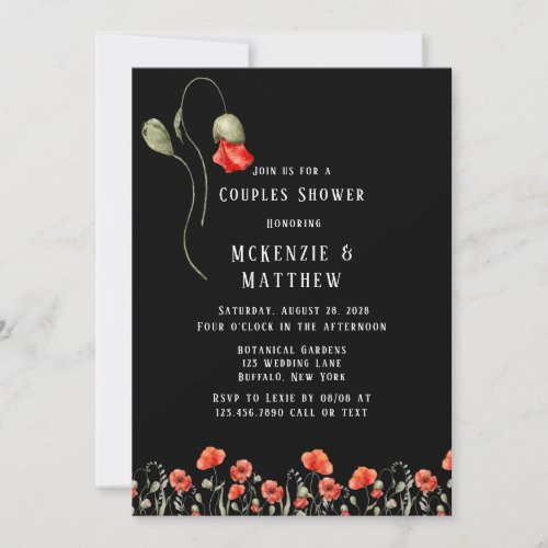 Vintage Truck Red Poppies Wedding Shower Invitatio Invitation