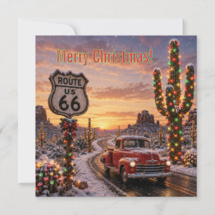 Vintage Truck Route 66 Christmas Greetings