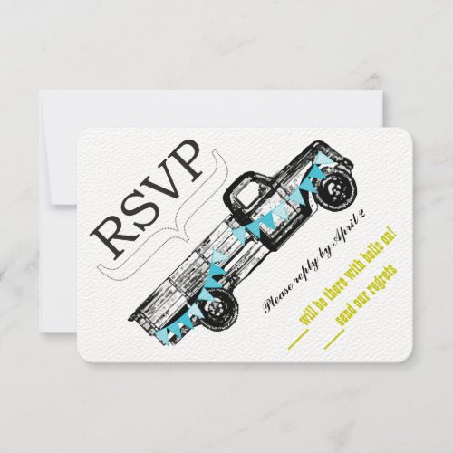 Vintage Truck RSVP Getting Hitched Retro RSVP