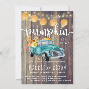 vintage truck baby shower invitations