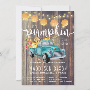 Vintage Truck Rustic Barnwood Autumn Baby Shower