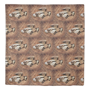 Vintage Truck Rustic Wood Duvet Cover
