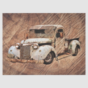 Vintage Truck Rustic Wood Tissue Paper