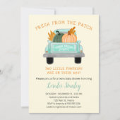 Vintage Truck Two Pumpkins Fall Twins Baby Shower Invitation (Front)