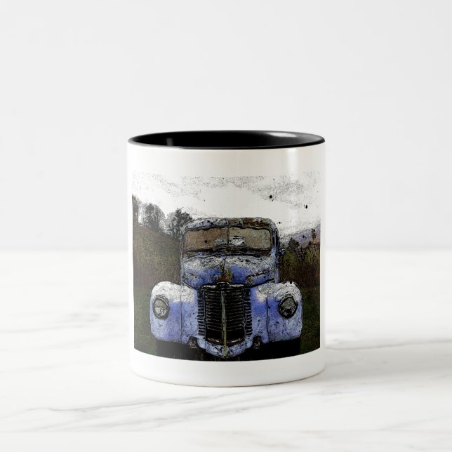 Vintage Truck Two-Tone Coffee Mug (Center)