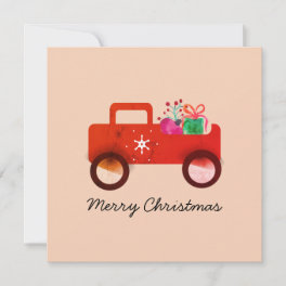 Vintage Truck Watercolor Ornaments Gifts Card