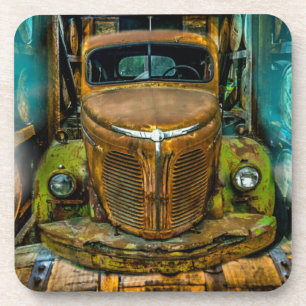 Vintage Truck Whiskey Barrels Beverage Coaster