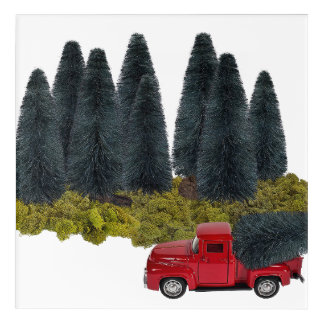 Vintage Truck with Christmas Tree Acrylic Print