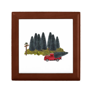 Vintage Truck with Christmas Tree Gift Box