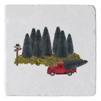 Vintage Truck with Christmas Tree Trivet