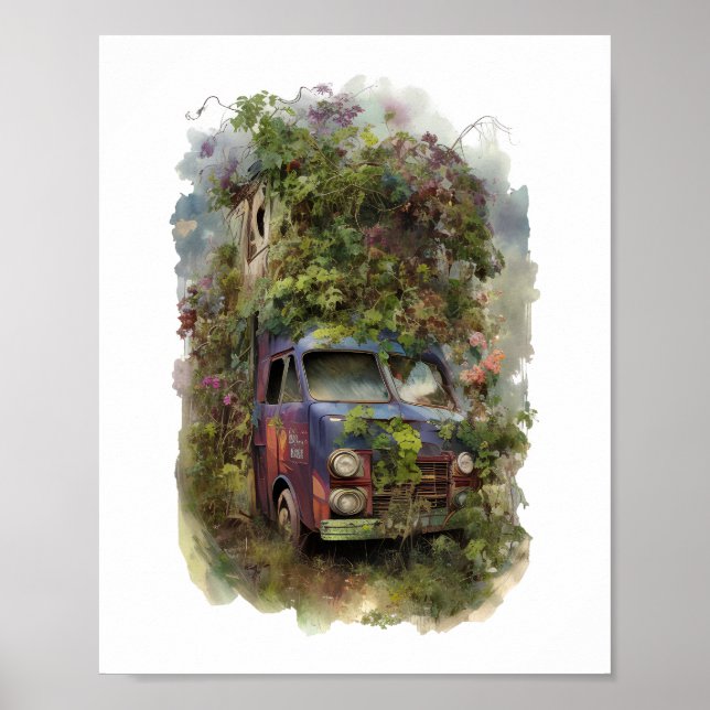 Vintage Truck with Flowers  Poster (Front)