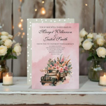 Vintage Truck With Flowers Wedding