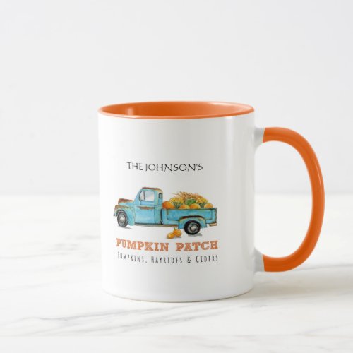 Vintage Truck with Pumpkin Personalized  Mug
