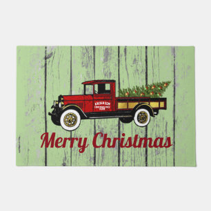 Vintage Truck Your Christmas Tree Farm Doormat