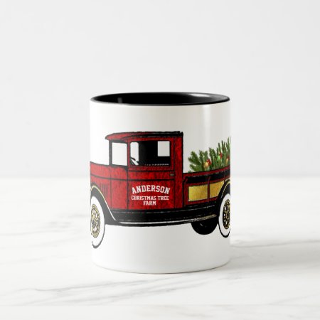 Vintage Truck Your Christmas Tree Farm Two-tone Coffee Mug