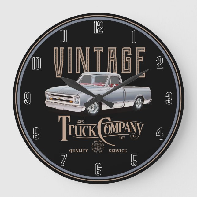 Vintage Trucks Large Clock (Front)