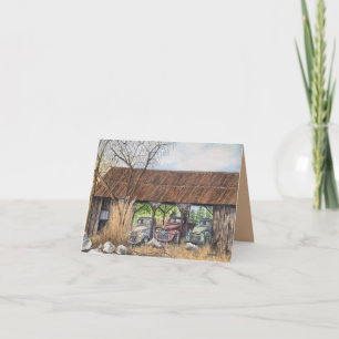Vintage Trucks Thank You Card