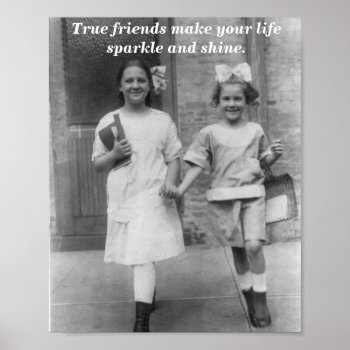Vintage - True Friends  Poster by AsTimeGoesBy at Zazzle