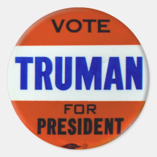 Vintage Truman Campaign Button Vote for Truman Classic Round Sticker