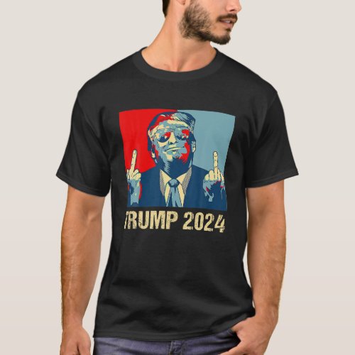 Vintage Trump 2024 Middle Finger I ll Be Back Elec T_Shirt