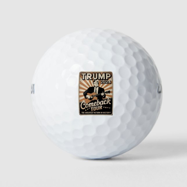 Vintage TRUMP 2024 Rocks COMEBACK TOUR  Golf Balls (Front)