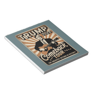 Vintage TRUMP 2024 Rocks COMEBACK TOUR Notepad